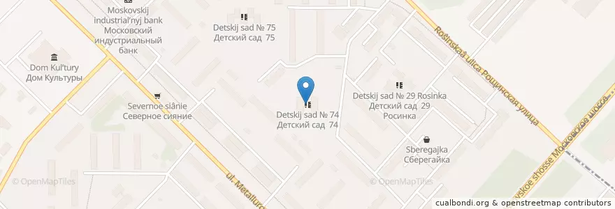 Mapa de ubicacion de Детский сад № 74 en Rusia, Distrito Federal Central, Óblast De Oriol, Орловский Район, Городской Округ Орёл.