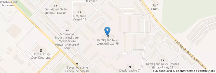 Mapa de ubicacion de Детский сад № 75 en Rusia, Distrito Federal Central, Óblast De Oriol, Орловский Район, Городской Округ Орёл.