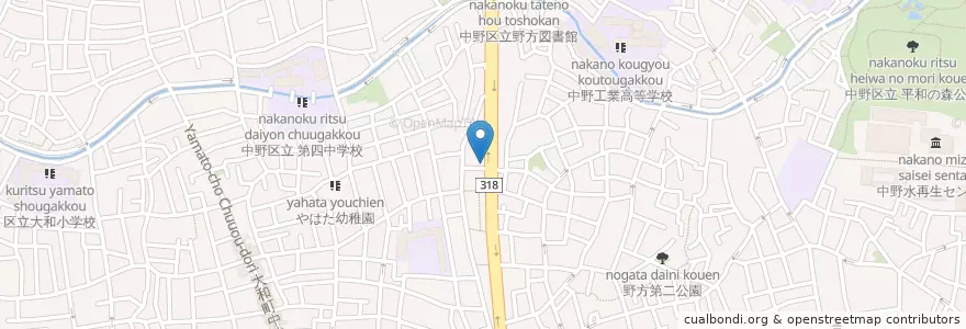 Mapa de ubicacion de 十八番 en 일본, 도쿄도, 中野区.