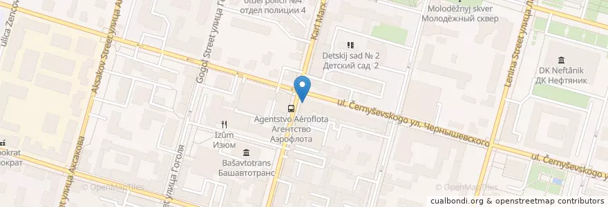 Mapa de ubicacion de Райффайзенбанк en Rusia, Приволжский Федеральный Округ, Башкортостан, Городской Округ Уфа.