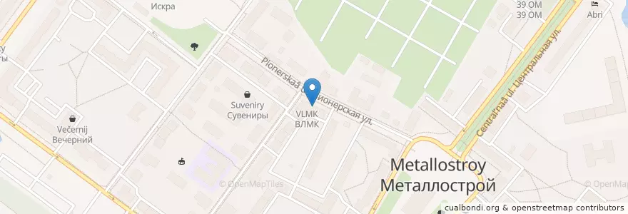 Mapa de ubicacion de ЛекОптТорг en Russia, Northwestern Federal District, Leningrad Oblast, Saint Petersburg, Колпинский Район, Металлострой.