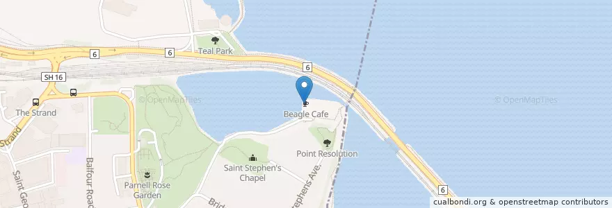 Mapa de ubicacion de Beagle Cafe en Новая Зеландия, Auckland, Ōrākei.