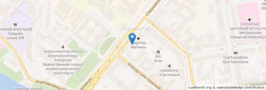 Mapa de ubicacion de Арония en Russia, Уральский Федеральный Округ, Свердловская Область, Городской Округ Екатеринбург.