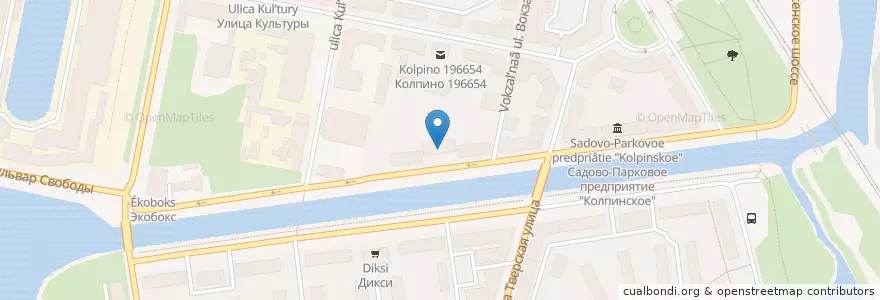 Mapa de ubicacion de Филиал №1 en Rusia, Северо-Западный Федеральный Округ, Óblast De Leningrado, San Petersburgo, Колпинский Район, Колпино.