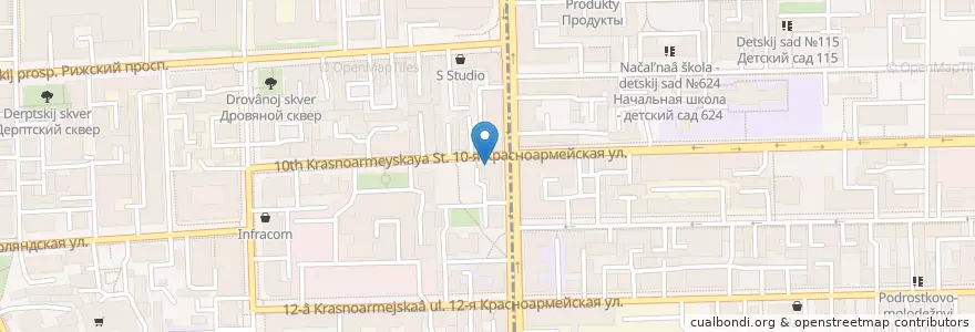 Mapa de ubicacion de Детский сад №116 en ロシア, 北西連邦管区, レニングラード州, サンクト ペテルブルク, Адмиралтейский Район.