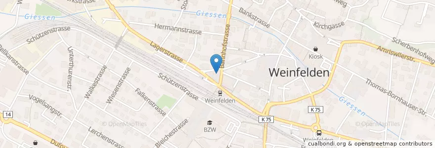 Mapa de ubicacion de Gleis 1 en سويسرا, Thurgau, Bezirk Weinfelden, Weinfelden.