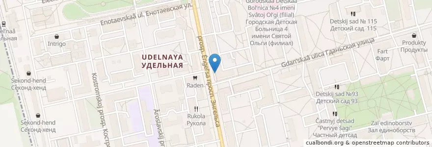 Mapa de ubicacion de Библиотека-филиал №3 en Russia, Northwestern Federal District, Leningrad Oblast, Saint Petersburg, Vyborgsky District, Округ Светлановское.