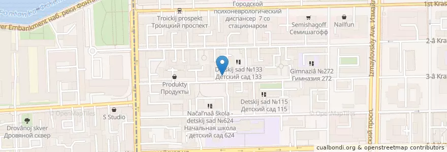 Mapa de ubicacion de Id Bar en ロシア, 北西連邦管区, レニングラード州, サンクト ペテルブルク, Адмиралтейский Район, Округ Измайловское.