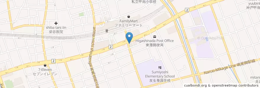 Mapa de ubicacion de ロイヤルホスト en 日本, 兵库县/兵庫縣, 神户市, 東灘区.