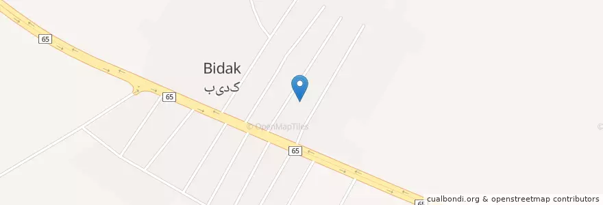 Mapa de ubicacion de بیدک en ایران, استان فارس, شهرستان آباده, بخش مرکزی, دهستان بیدک, بیدک.