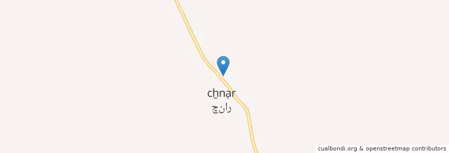 Mapa de ubicacion de چنار en ایران, استان فارس, شهرستان آباده, بخش مرکزی, دهستان بیدک, چنار.