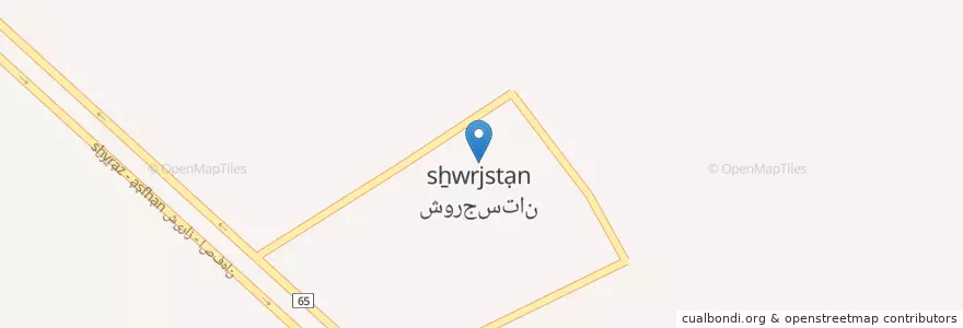 Mapa de ubicacion de شورجستان en Irão, استان فارس, شهرستان آباده, بخش مرکزی, دهستان بیدک, شورجستان.