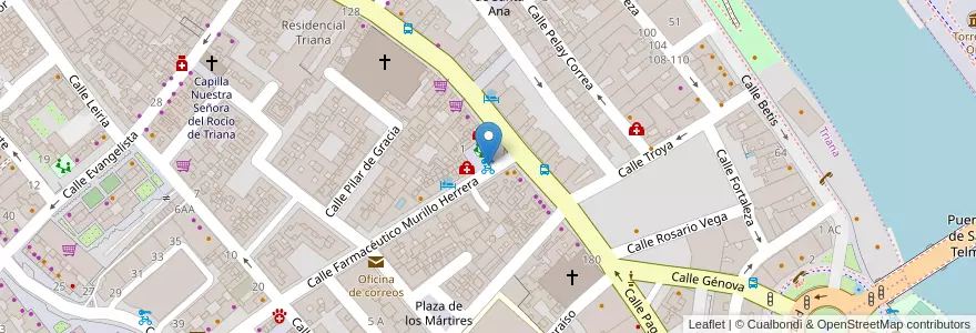 Mapa de ubicacion de 111 Plaza Farmacéutico Murillo Herrera en Spain, Andalusia, Sevilla, Seville.