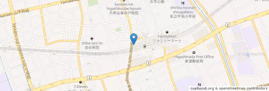 Mapa de ubicacion de 三井住友銀行 en ژاپن, 兵庫県, 神戸市, 東灘区.
