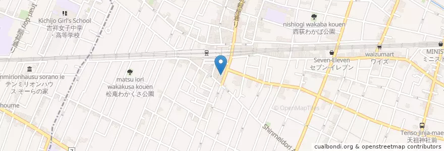 Mapa de ubicacion de 日高屋西荻窪南口店 en Japan, 東京都, 杉並区.