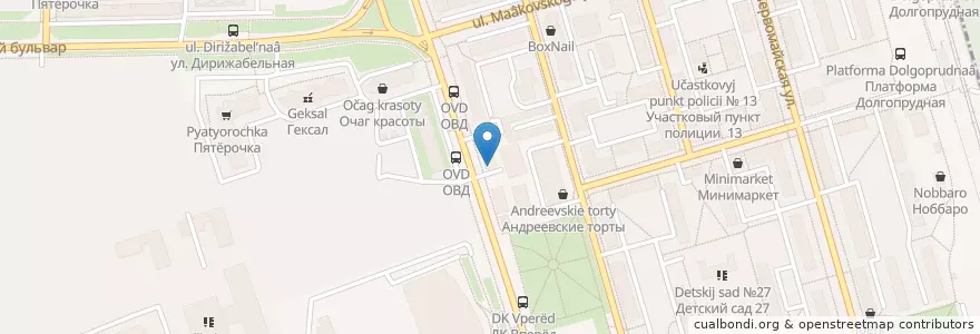 Mapa de ubicacion de Вневедомственная охрана МВД en Rusland, Centraal Federaal District, Oblast Moskou, Городской Округ Долгопрудный.