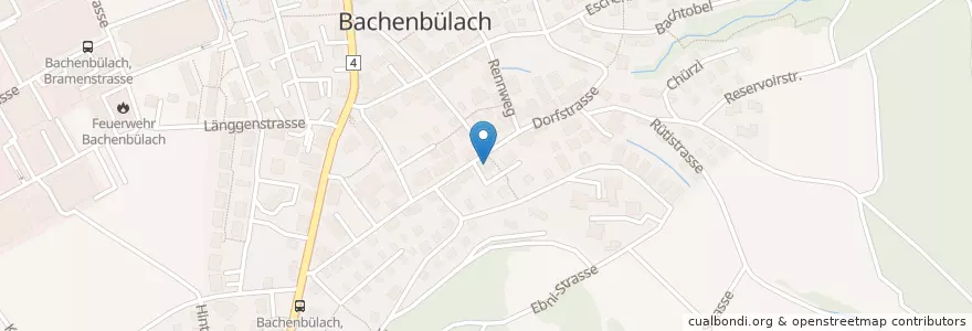 Mapa de ubicacion de Post CH AG Filiale 8184 Bachenbülach en Switzerland, Zurich, Bezirk Bülach, Bachenbülach.