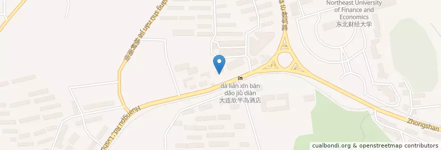 Mapa de ubicacion de 中石油加油站 en الصين, لياونينغ, مدينة داليان, 沙河口区, 黑石礁街道.