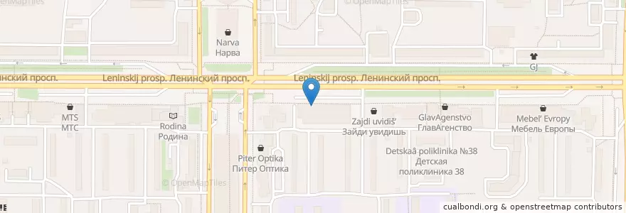 Mapa de ubicacion de Папирус en Russia, Northwestern Federal District, Leningrad Oblast, Saint Petersburg, Кировский Район, Округ Княжево.