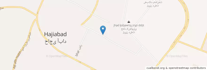 Mapa de ubicacion de حاجی آباد en Irão, استان فارس, شهرستان زرین دشت, بخش مرکزی, دهستان زیرآب, حاجی آباد.