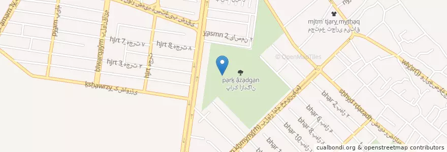 Mapa de ubicacion de زرقان en Иран, Фарс, شهرستان زرقان, بخش مرکزی, دهستان زرقان, زرقان.