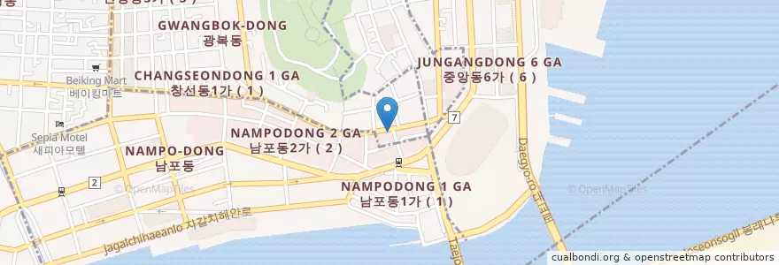 Mapa de ubicacion de Caffé Pascucci en 대한민국, 부산, 중구.