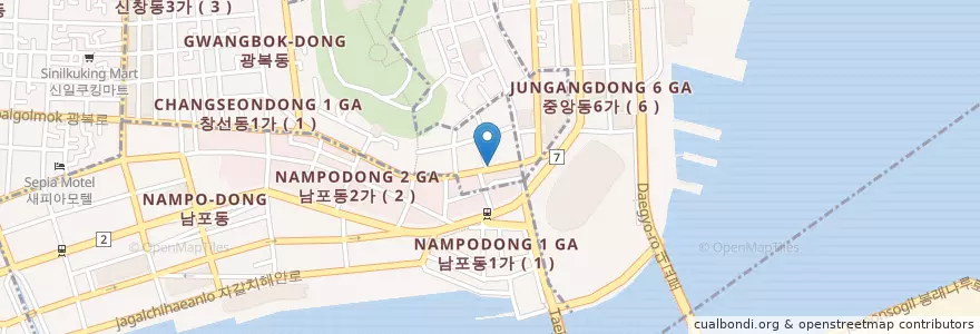 Mapa de ubicacion de Breeze Burn's en Corea Del Sud, Busan, 중구, 광복동.