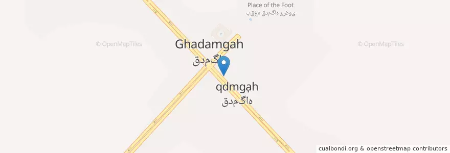 Mapa de ubicacion de قدمگاه en イラン, ラザヴィー・ホラーサーン, شهرستان زبرخان, بخش مرکزی شهرستان زبرخان, دهستان زبرخان, قدمگاه.