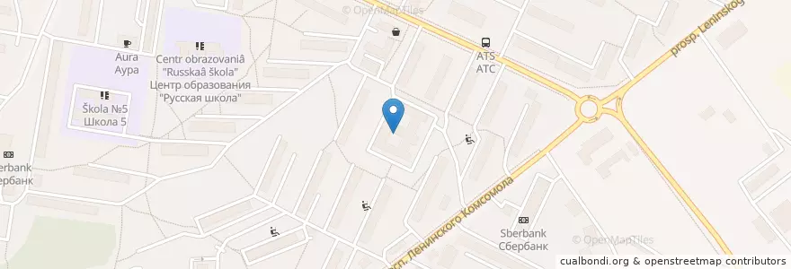 Mapa de ubicacion de Детская поликлиника en Rusia, Distrito Federal Central, Óblast De Moscú, Ленинский Городской Округ.