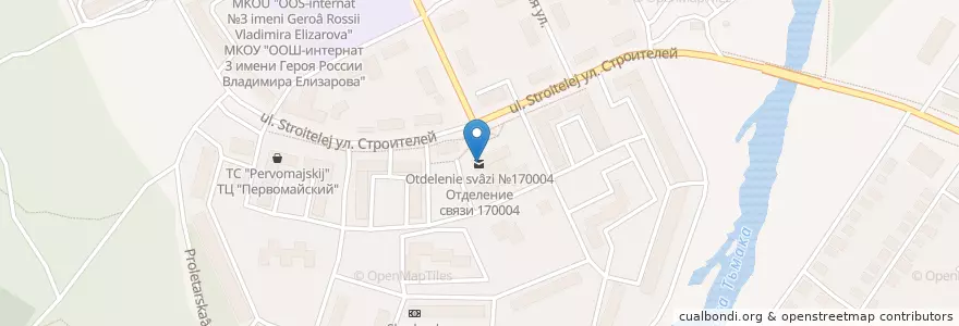 Mapa de ubicacion de Отделение связи №170004 en Russia, Central Federal District, Tver Oblast, Tver, Kalininsky District.