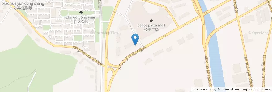 Mapa de ubicacion de 招商银行 en 中国, 辽宁省, 大连市, 沙河口区, 星海湾街道.