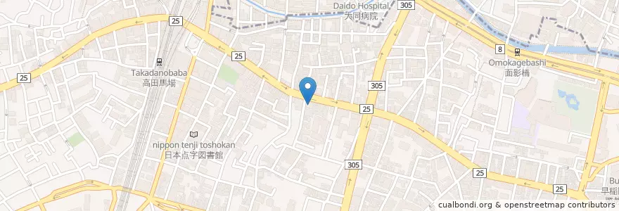 Mapa de ubicacion de 早稲田松竹 en ژاپن, 東京都, 新宿区.