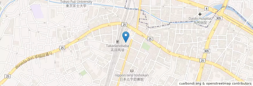 Mapa de ubicacion de 千年の宴 en اليابان, 東京都, 新宿区.