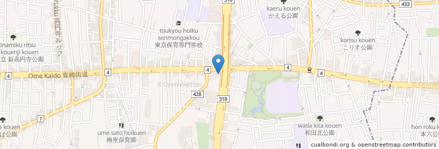 Mapa de ubicacion de 札幌味噌ラーメン en ژاپن, 東京都, 杉並区.