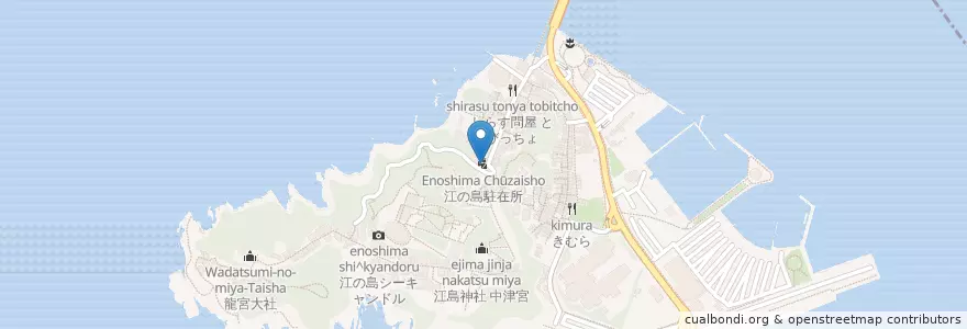 Mapa de ubicacion de 江の島駐在所 en 일본, 가나가와현, 藤沢市.
