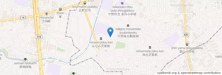 Mapa de ubicacion de 創価学会 中野南文化会館 en Japan, 東京都.