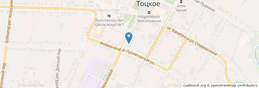 Mapa de ubicacion de Сбербанк en ロシア, 沿ヴォルガ連邦管区, オレンブルク州, トーツコエ地区, Тоцкий Сельсовет.