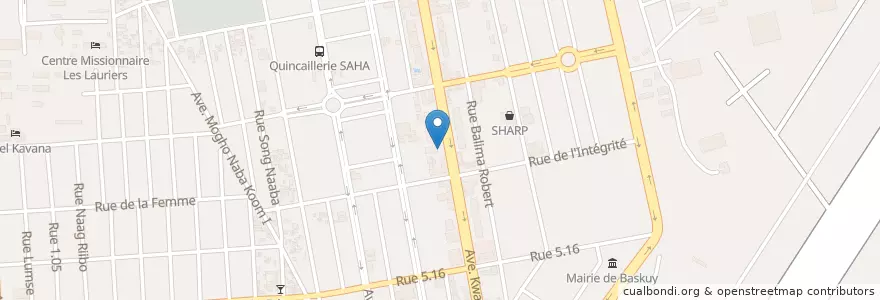 Mapa de ubicacion de Chez Simon en Burkina Faso, Centre, Kadiogo, Ouagadougou.