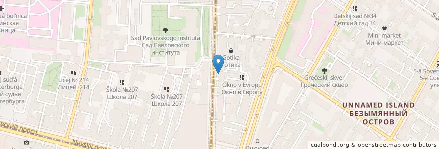 Mapa de ubicacion de Север-Метрополь en Russia, Северо-Западный Федеральный Округ, Oblast' Di Leningrado, San Pietroburgo, Центральный Район.