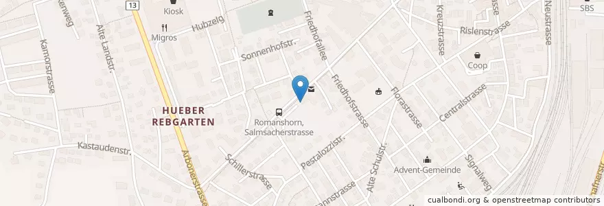 Mapa de ubicacion de Kindergarten Sonnenwinkel en Svizzera, Turgovia, Bezirk Arbon, Romanshorn.
