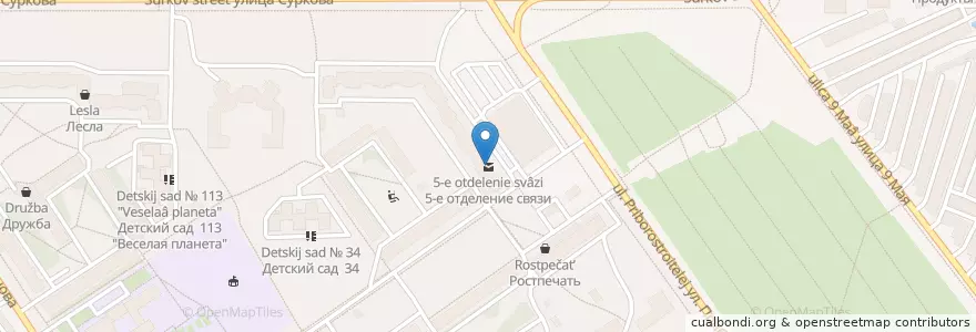 Mapa de ubicacion de 5-е отделение связи en Russland, Föderationskreis Zentralrussland, Oblast Jaroslawl, Рыбинский Район, Городской Округ Рыбинск.