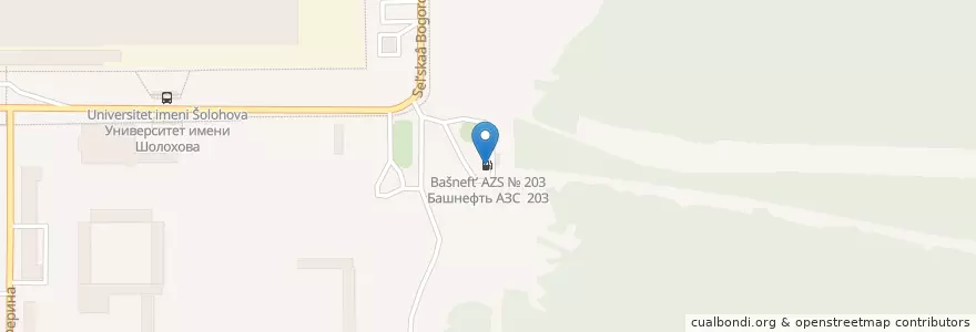 Mapa de ubicacion de Башнефть АЗС № 203 en Rusya Federasyonu, Приволжский Федеральный Округ, Başkurdistan, Городской Округ Уфа.