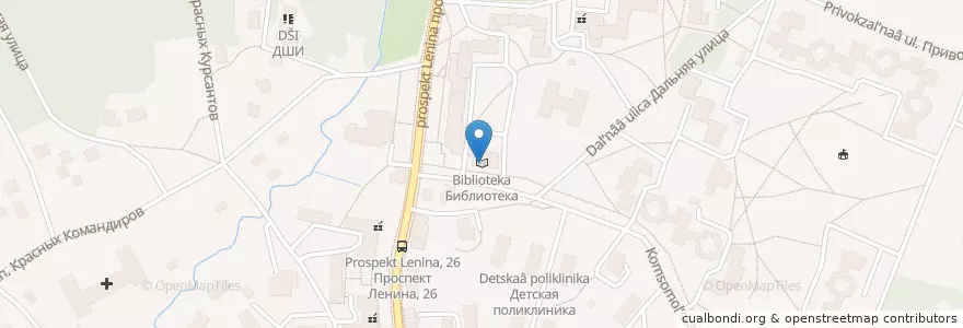Mapa de ubicacion de Библиотека en Russie, District Fédéral Du Nord-Ouest, Oblast De Léningrad, Saint-Pétersbourg, Курортный Район, Зеленогорск.