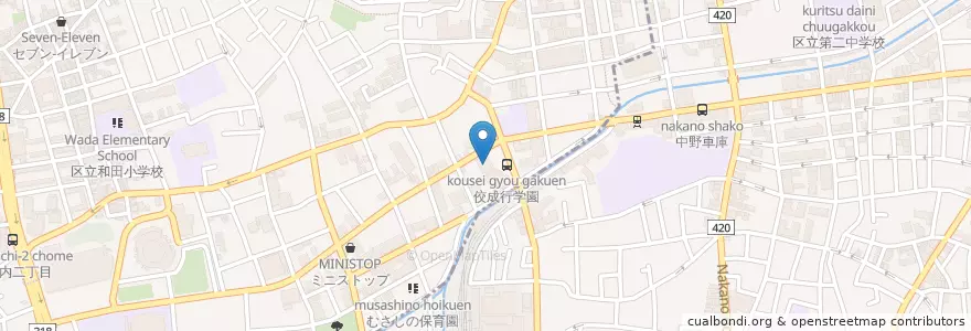 Mapa de ubicacion de 佼成看護専門学校 en Japão, Tóquio, 中野区.