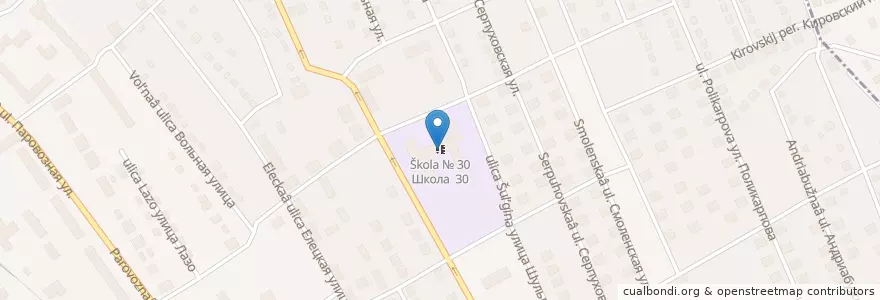 Mapa de ubicacion de Школа № 30 en Rússia, Distrito Federal Central, Oblast De Oriol, Орловский Район, Городской Округ Орёл.