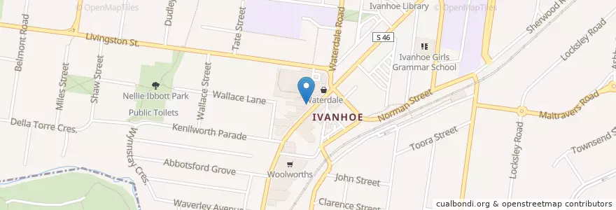 Mapa de ubicacion de Mount's Pharmacy en Australië, Victoria, City Of Banyule.