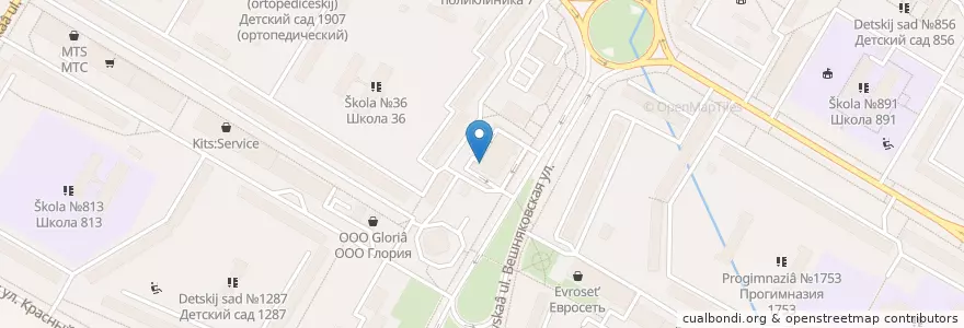Mapa de ubicacion de Макдоналдс en Rusland, Centraal Federaal District, Moskou, Восточный Административный Округ, Район Вешняки.