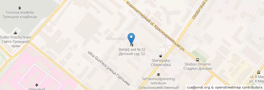 Mapa de ubicacion de Детский сад № 52 en Rússia, Distrito Federal Central, Oblast De Oriol, Орловский Район, Городской Округ Орёл.
