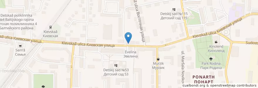 Mapa de ubicacion de Аптека на киевской en Russie, District Fédéral Du Nord-Ouest, Oblast De Kaliningrad, Городской Округ Калининград.