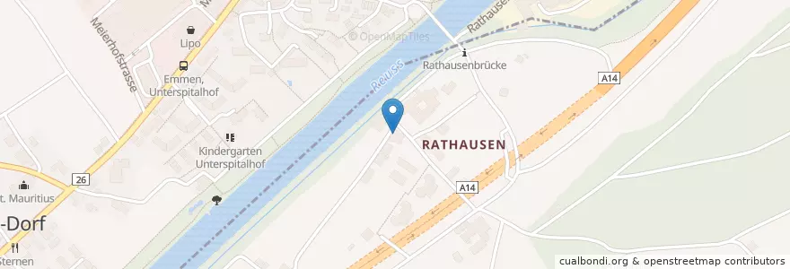 Mapa de ubicacion de Café Rathausen en Schweiz/Suisse/Svizzera/Svizra, Luzern.